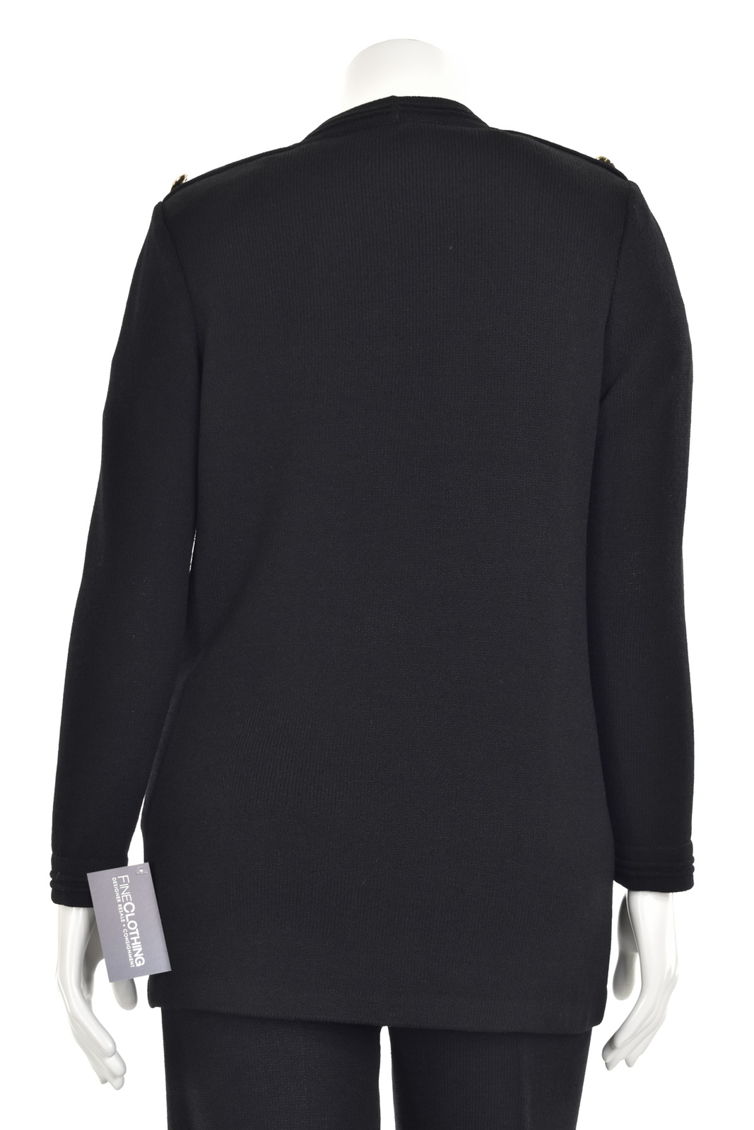 *CLASSIC!* St. John Knits Black Santana Knit Open Front Jacket w/Gold Buttons S eBay