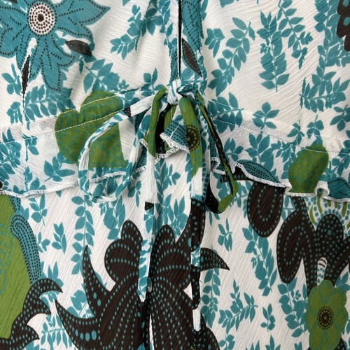 Womens Y2K Maxi Dress Size M 10 12 Floral Blue Green Midi Sleeveless Hippie Boho - Picture 9 of 15