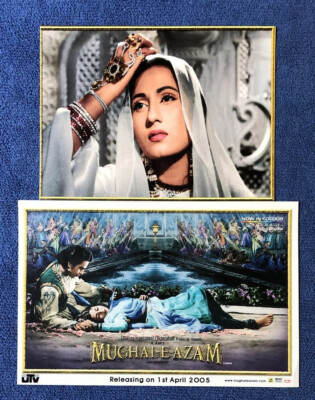 RARE BOLLYWOOD MUGHAL-E-AZAM 7X5 SIZE POSTCARD & A Movie Promo Flyer