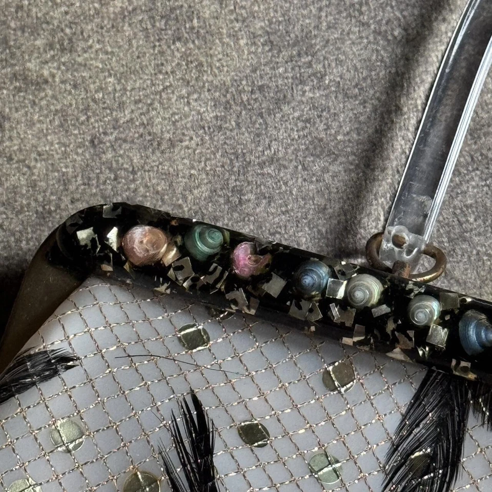 60s retro glam sparkle Lucite top handle purse - Image 4 of 4