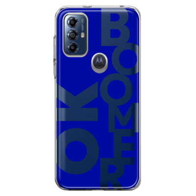 For Motorola Moto G Play 2023 Shockproof Case Blue Funny Quote Ok Boomer