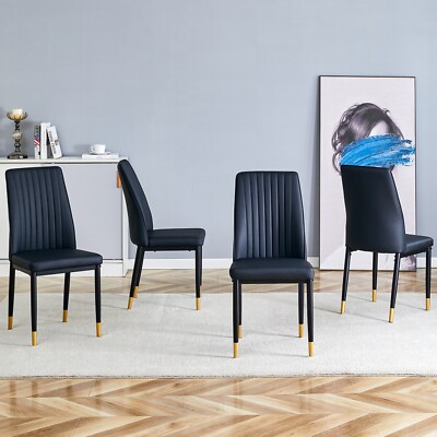 Set of Dining Chairs PU Upholstered Chair Kitchen Dining Chairs