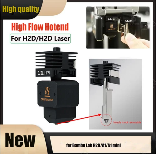 High Flow Hotend 0.2/0.4/0.6/0.8mm Hot End For Bambu Lab H2D/A1/A1 mini Part AAU