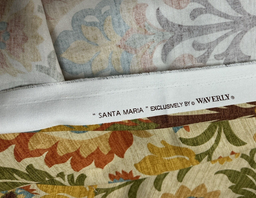 WAVERLY Fabric Santa Maria Orange Yellow Floral Adobe 1.5 yards 56" Upholstery - Picture 6 of 9