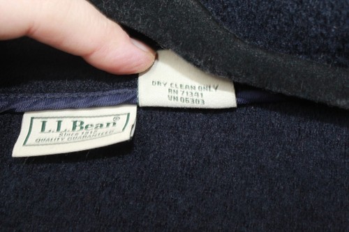 LL Bean Women's Bellandi Boiled Wool Coat Jacket Blue Size M - Picture 8 of 10