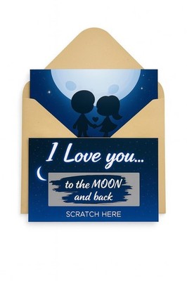 Romantic Scratch Off Greeting Card with Kraft Envelope   Cute I Love You C