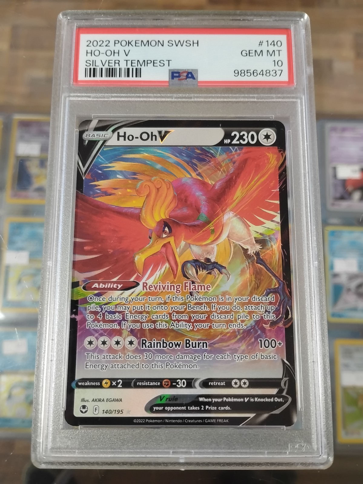 2022 POKEMON SWORD & SHIELD SILVER TEMPEST #140 HO-OH V PSA 10