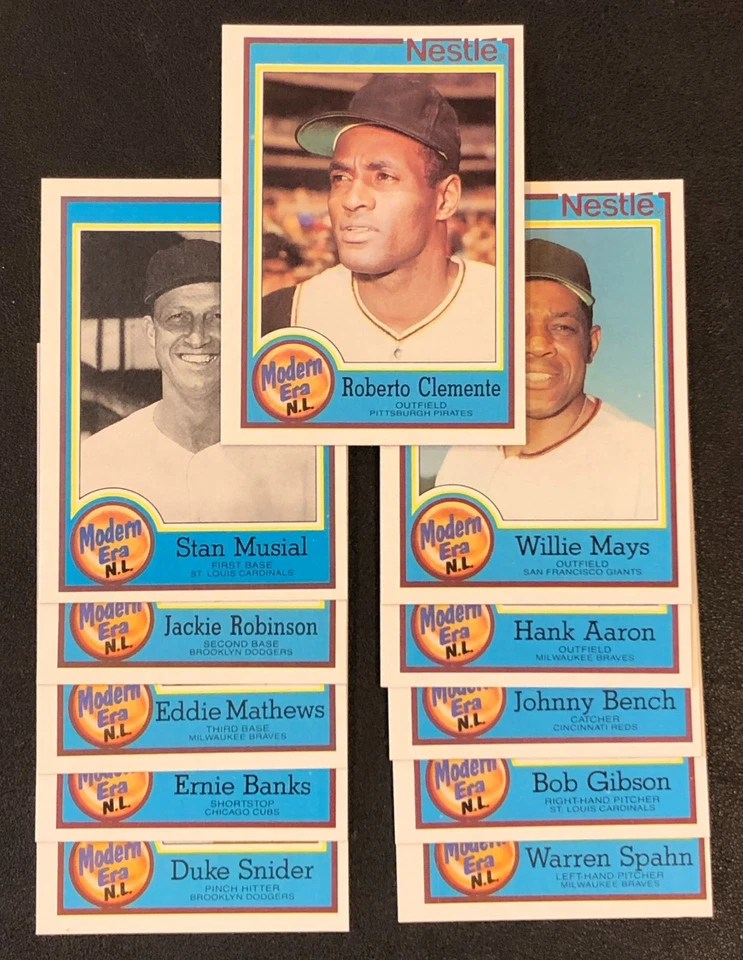 Juego de tarjetas coleccionables de béisbol 1987 Nestlé Topps #1-33 Mantle Ruth Cobb Clemente Mays Foto 4 de 4