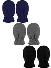 3 Pairs of Baby Winter Mittens - Woolen Warm Gloves - 6-18 Months - Color Set 1