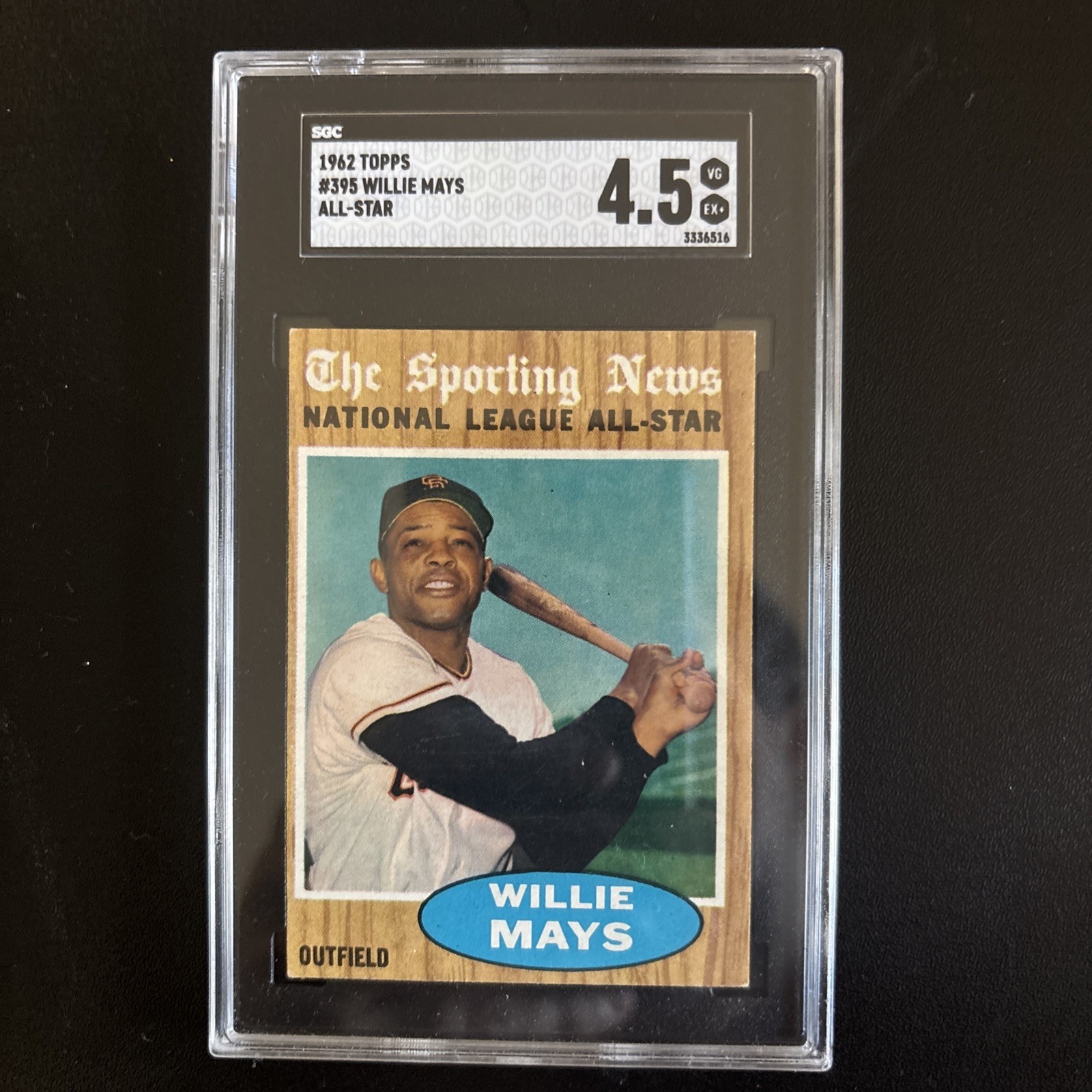 1962 Topps - Willie Mays #395 All-Star SGC 4.5 VG-EX SHARP