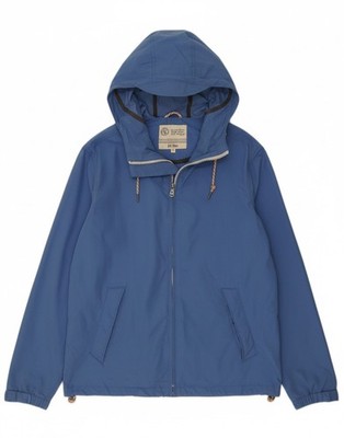 FAT FACE Herren Windbreaker Jacke mit Kapuze UK 38 mittelblau Baumwolle CI10