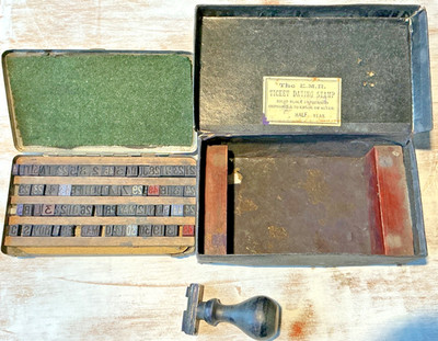 Eastern & Midland Railway E.M.R. Ticket Dating Stamp Set Circa 1890 Station
