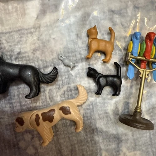 Vintage Playmobil Pets Cats Dog Rat Mouse Parrots