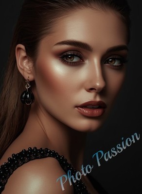 Foto A4 Frau Portrait Beauty Studio Schatten Poster (3772)