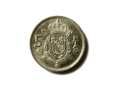SUPERBE 5 PESETAS 1975 * 78 , JUAN CARLOS Ier , ESPAGNE !! - Photo 1/2