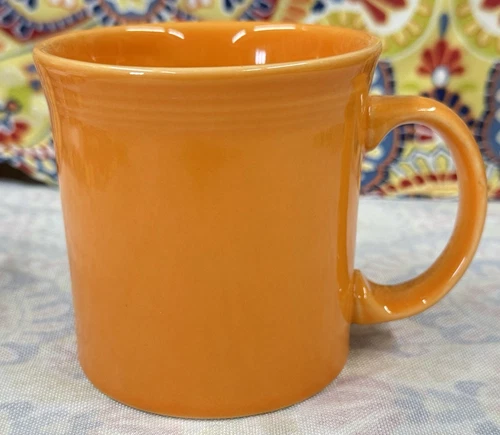 HLC Fiesta Ware D Handle Coffee Java Mugs Cup USA Homer Laughlin Tangerine