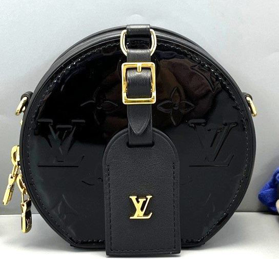 Louis Vuitton Boite Chapeau Mini Monogram Patent Leather Crossbody Bag for Women
