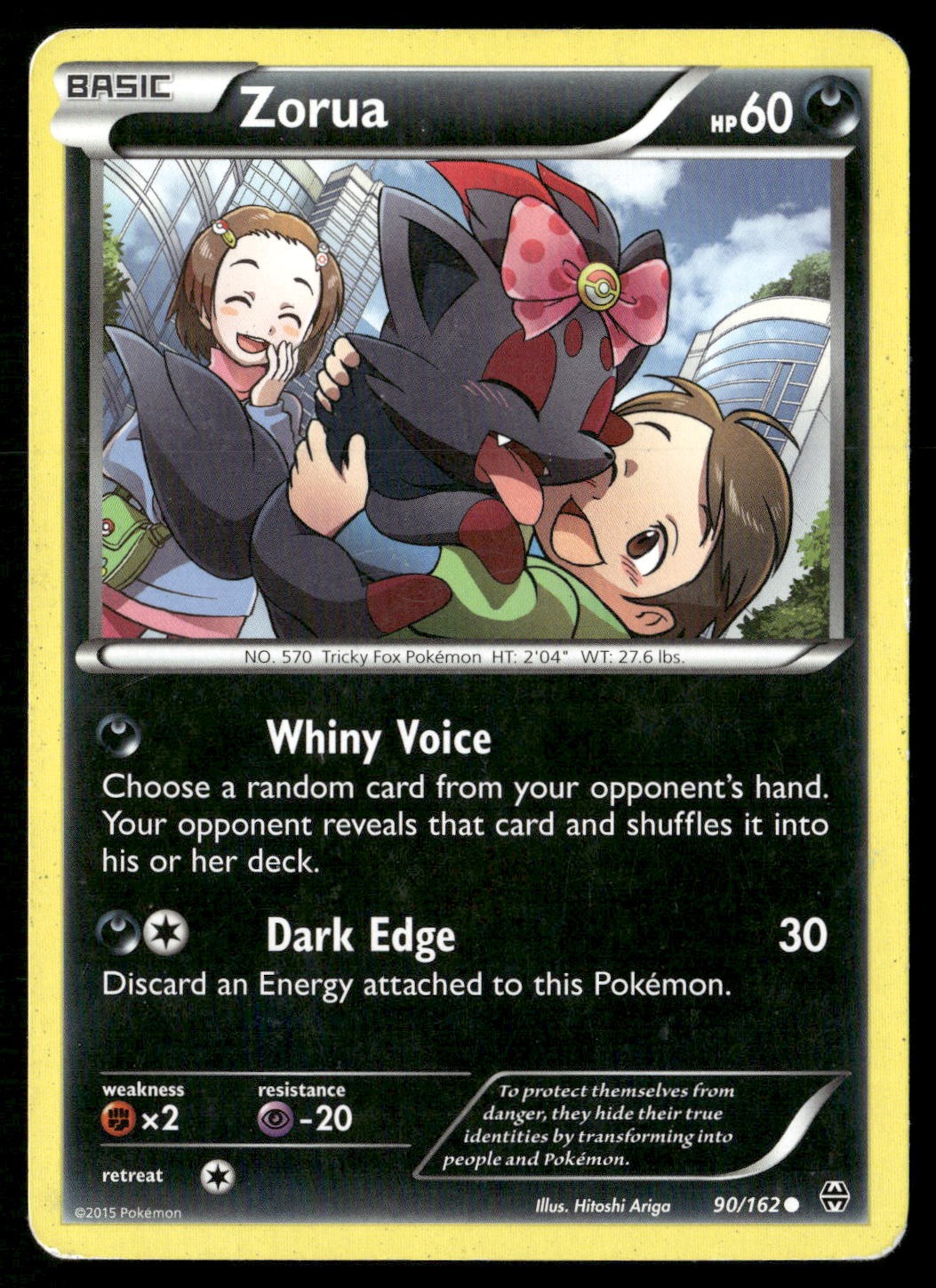 Zorua 90/162 Common BREAKthrough Pokemon Damaged