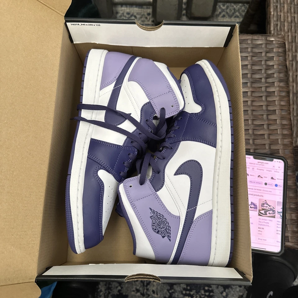 Size 13 - Air Jordan 1 Mid Sky J Purple - Image 3 of 4
