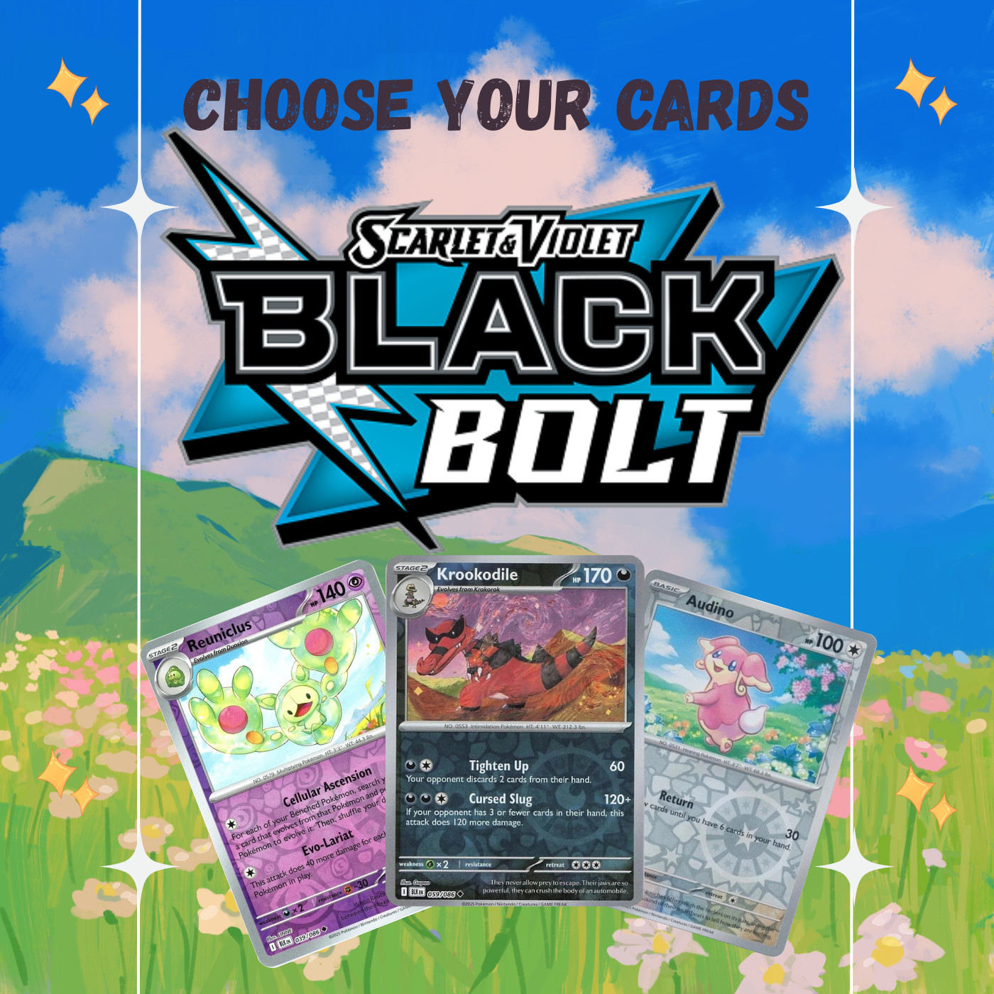 Choose Your Cards Pokemon Black Bolt NM Holo and Reverse