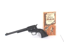 Vintage 1960 Toy Western Haig Cap Gun Long Barrel Six Shooter With Brochure/Box