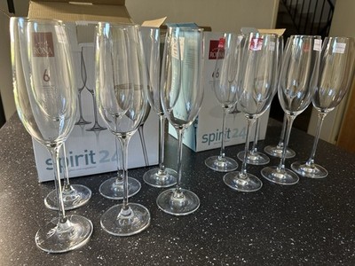 12 RONA Sektflöten Spirit 24, 240 ml, Kristallglas, unbenutzt, mit Kartons