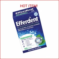 Efferdent Denture Cleaner Minty Fresh & Clean, Retainer Cleaning Tablets for Ali