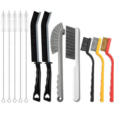 12PCS Crevice Cleaning Brush Set Hard Bristle Grout Tile Cleaner Bathroom Kitche