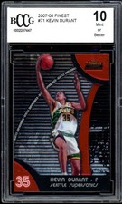 2007-08 Finest #71 Kevin Durant Rookie Card BGS BCCG 10 Mint+. rookie card picture