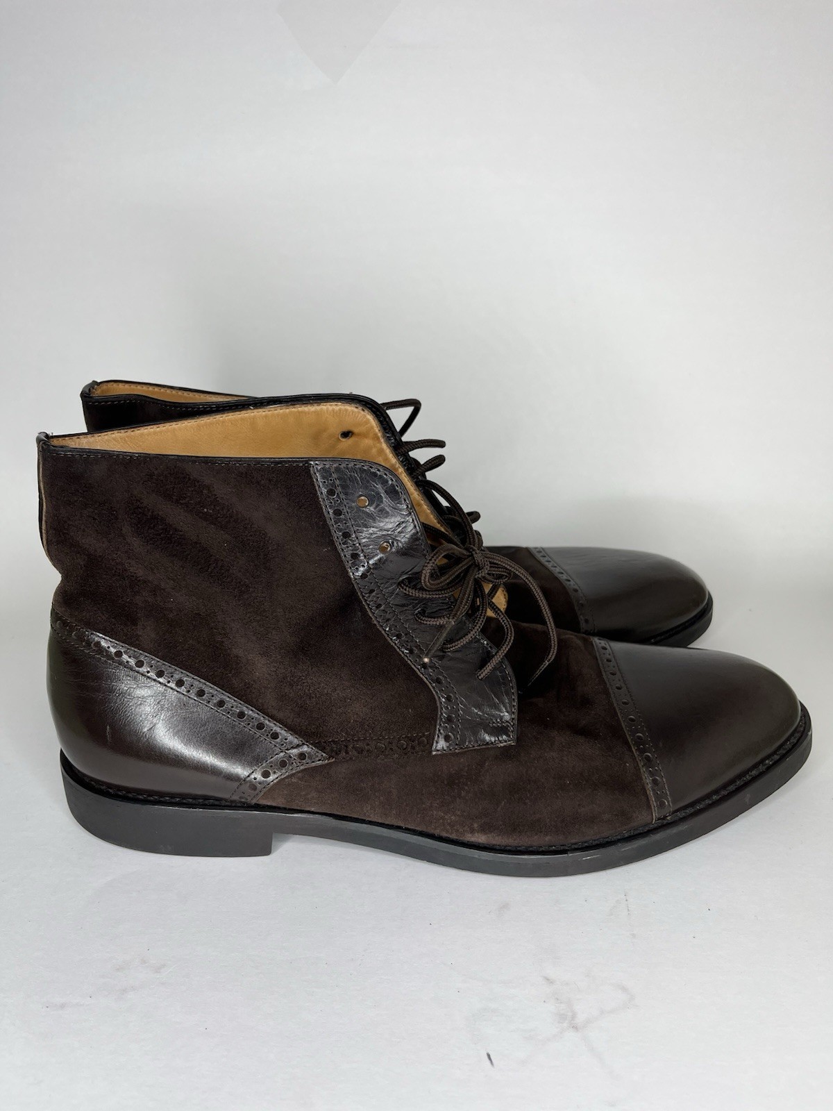 Stemar Lace Up Chukka Boots Men Size 12 Brown Suede Made In Italy