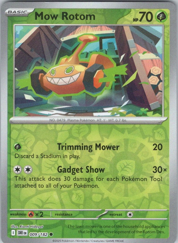 Mow Rotom #9/182 (Reverse Holo) (LP) SV10: Destined Rivals DRI Pokemon