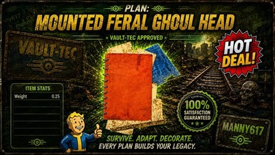 Fallout 76 PS4/PS5 Plan Mounted Feral Ghoul Head Fast Delivery