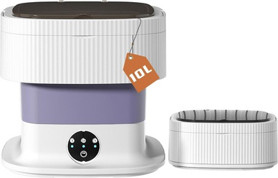 #ad 10L Premium Portable Washer: Large Capacity Blue Light Timed Spin Dry Function $47.99