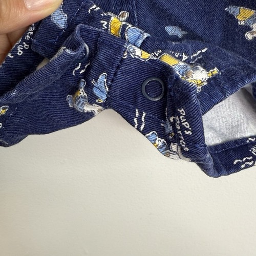 Vintage OshKosh B'gosh Pirat Pup Sea Overall Shorts Shortalls USA Vestbak 12 M - Picture 7 of 14