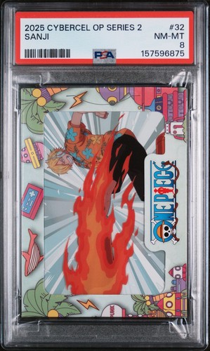 One Piece Cybercel OP Series 2 #32 Sanji PSA 8 NM MT 