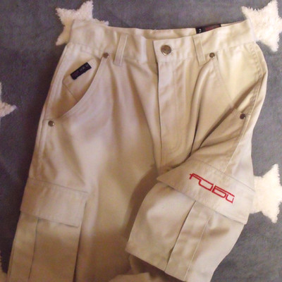 Fubu Vintage Baggy Cargo Skater Hose Shorts 2 In 1 Beige Gr. USA 10 EU 140?  Neu