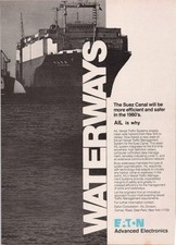 Eaton AIL Advanced Electronics Vintage 1980 Magazine Ad Suez Canal Ship