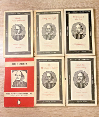 The Penguin Shakespeare Paperback Book Lot Of 6 Tempest Hamlet Henry Much Ado