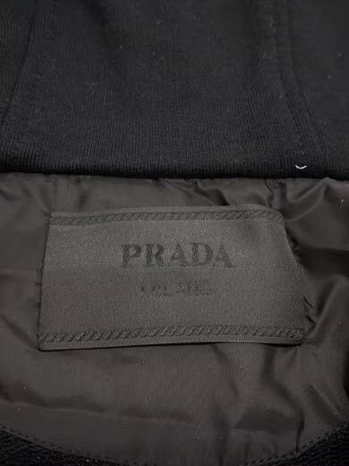 PRADA Zip Hoodie/ Medium/ Cotton/ Black/ UJL19A R232 1U77 thumbnail 3