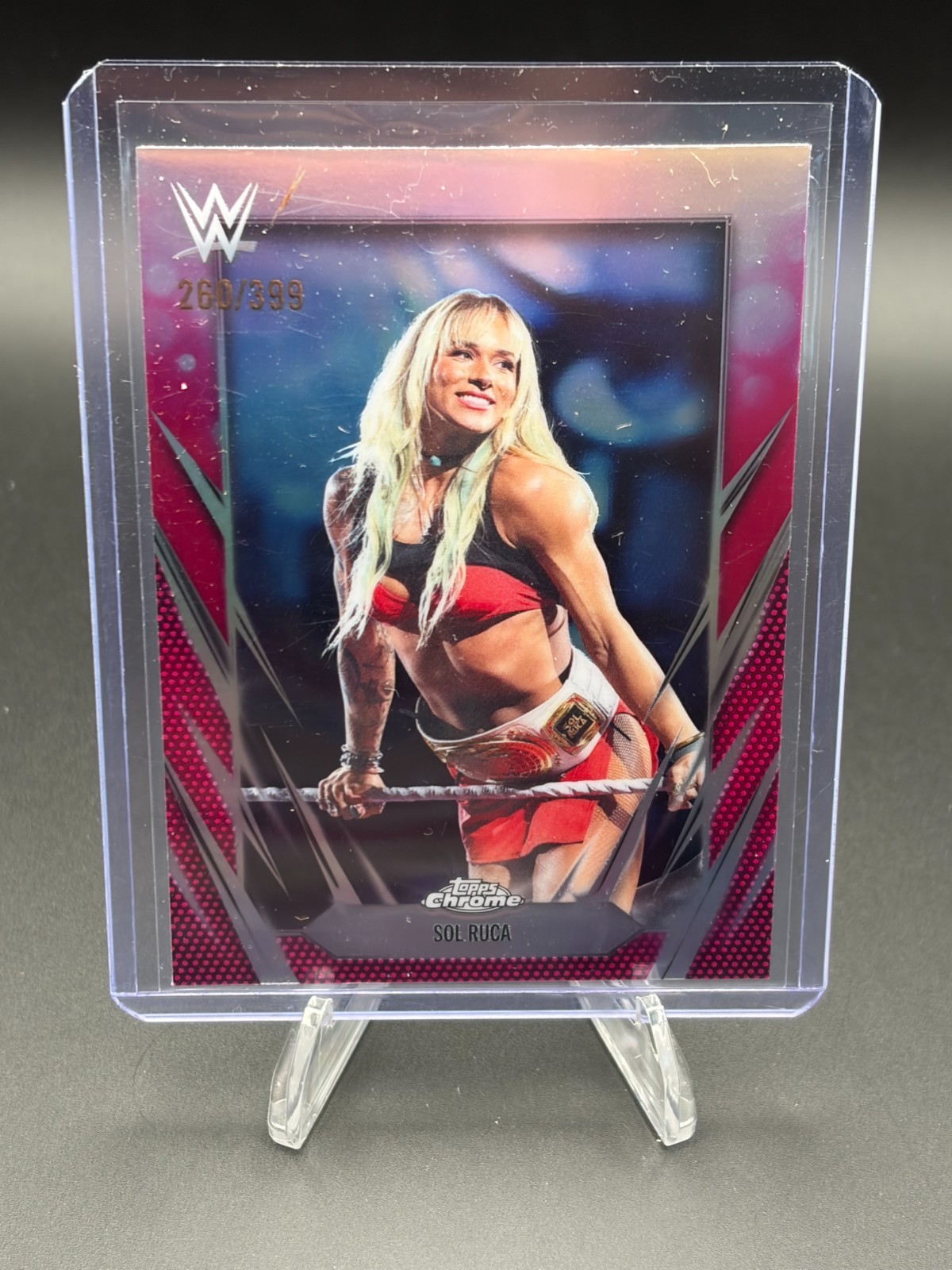 2026 Topps Chrome WWE Sol Ruca #34 Magenta Refractor /399