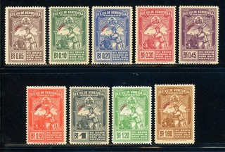 VENEZUELA MLH Selections: Scott #C189 C197 Amateur Baseball Games CARACAS CV$33