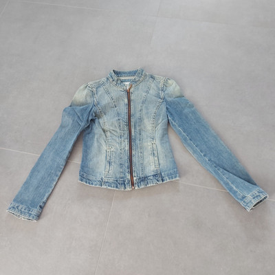 Bikerjacket Bikerjacke Jacke Denim Jeans mittelblau verwaschen Esprit Gr. XS neu