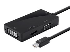 Mini DisplayPort 1.2a /Thunderbolt to 4K HDMI, DVI,  VGA Passive Adapter, Black