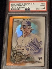 2022 Topps Chrome Allen Ginter Bobby Witt Jr. RC Orange Refractor 01/25 PSA 9