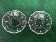 Set of 2 Vintage Crystal Bobeches Wax Catchers 3.25 in. No Holes -Not For Drops