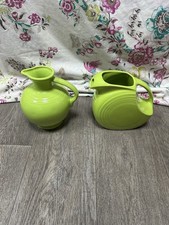 VINTAGE Homer Laughlin FIESTA HLC FIESTA CHARTREUSE GREEN CARAFE & PITCHER