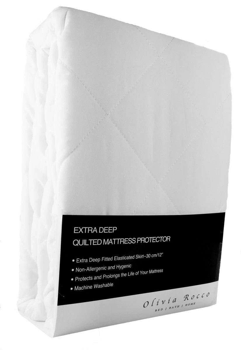 Luxury Quilted Extra Deep Mattress Protector, Hotel - Double, White
Opens in a new window or tab