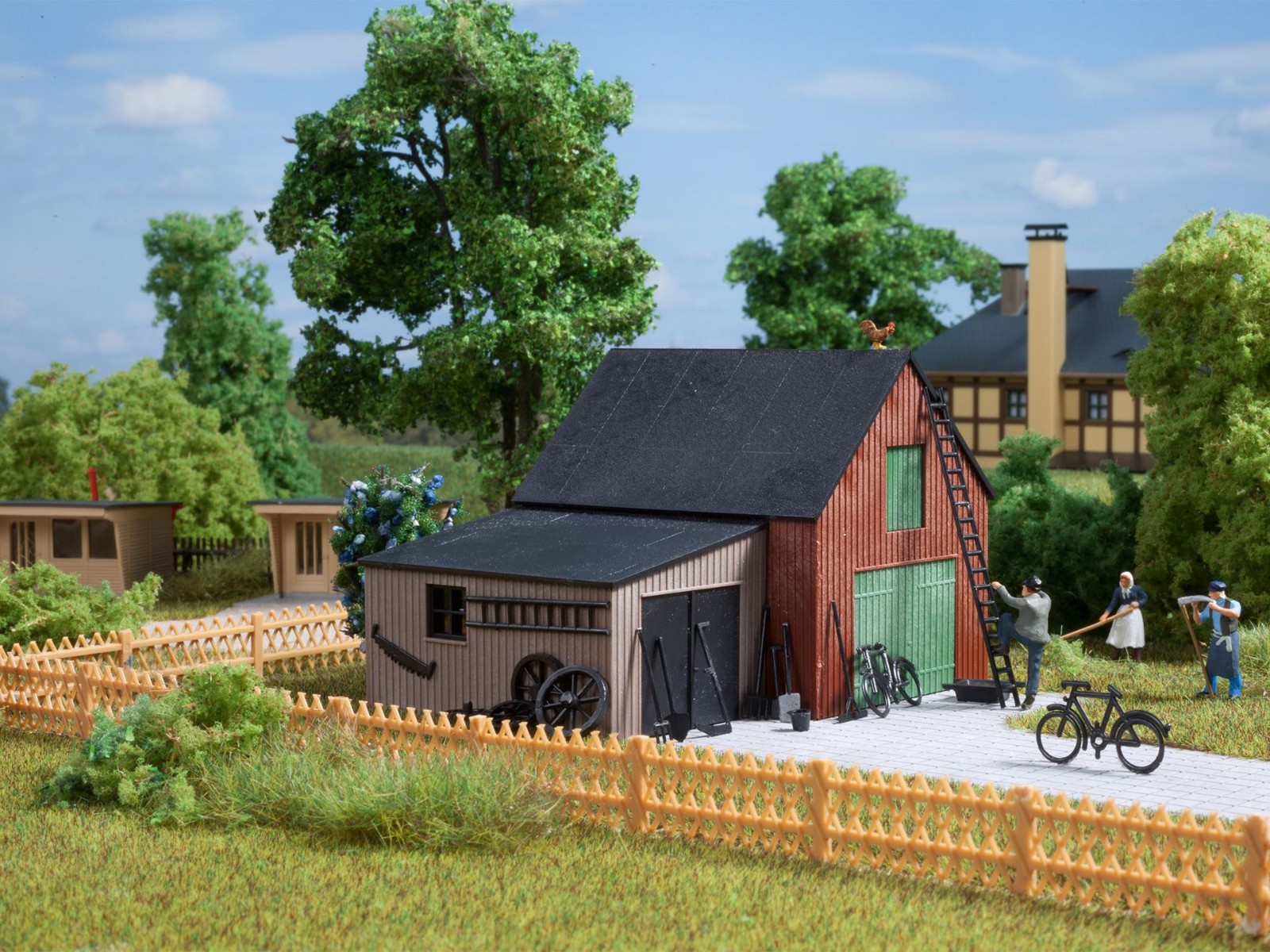 Auhagen 11408 - Lagerschuppen mit Garage - Spur H0 #NEU #OVP #R7B7