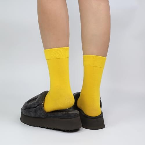 Womens Combed Cotton Color Thin socks - Breathable Soft Crew Casual Socks Com... - Picture 6 of 6