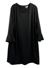 Old Navy Women's Dress plus XXL Solid Black Long Bell Sleeve Back Zipper